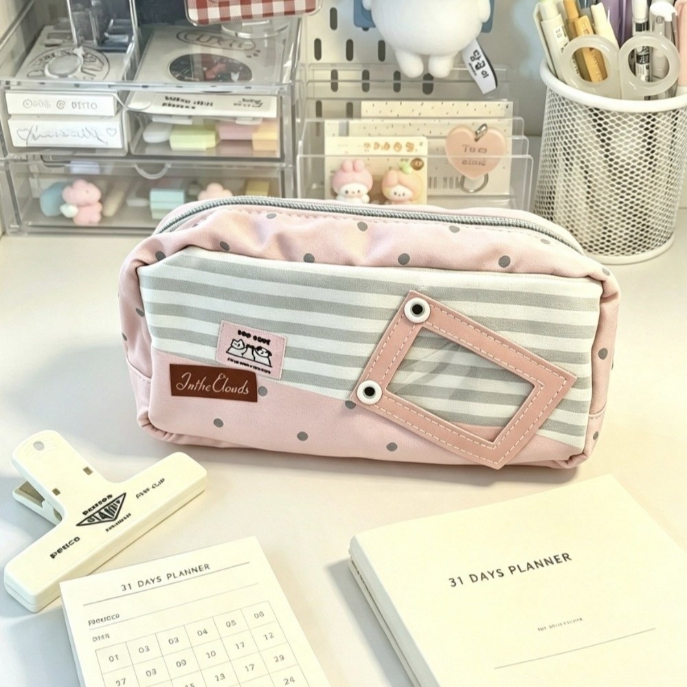 대용량 필통 물방울 무늬 마카롱 색상 문구 가방 심플한 - Aesthetic Large Pencil Case Pouch 리뷰 및 가격