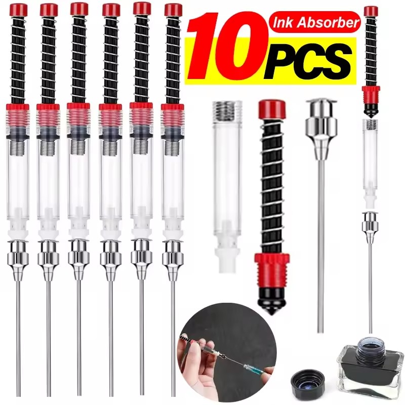 1-10PCS 만년필 잉크 흡수기 변환기용 스프링 필러 - School Supplies 리뷰 및 가격